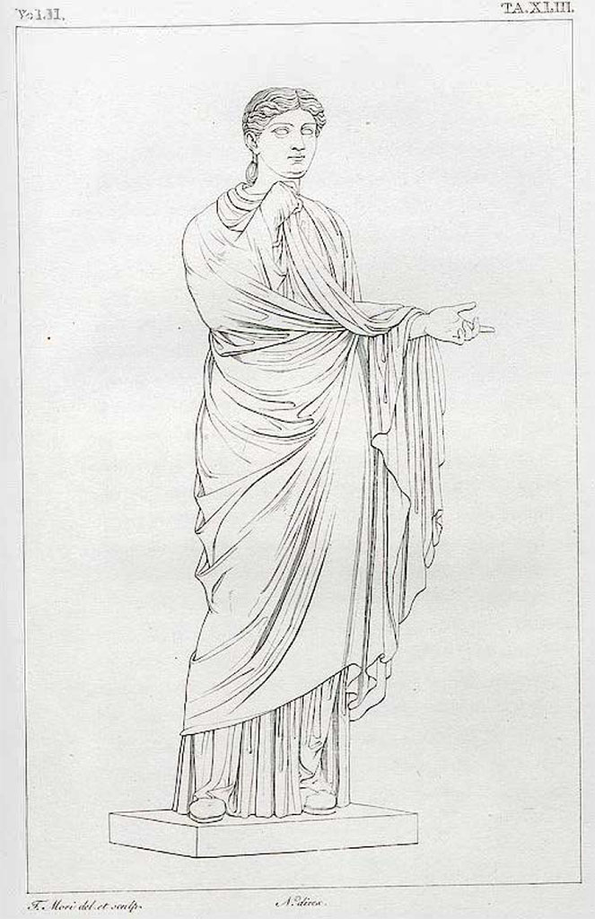 VII.16 Herculaneum. Found in 1739. Fourth of four sisters of M. Nonius Balbus.
See Real Museo Borbonico II, 1825, Tav. XLIII.